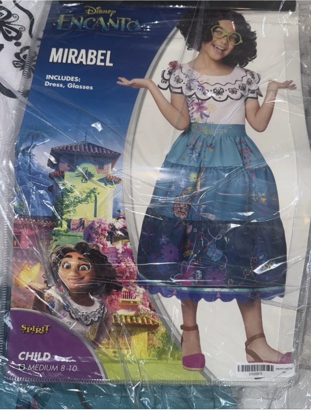Disney Mirabel Costume Encanto Embroidered Dress Girl's M 8/10 Spirit Halloween